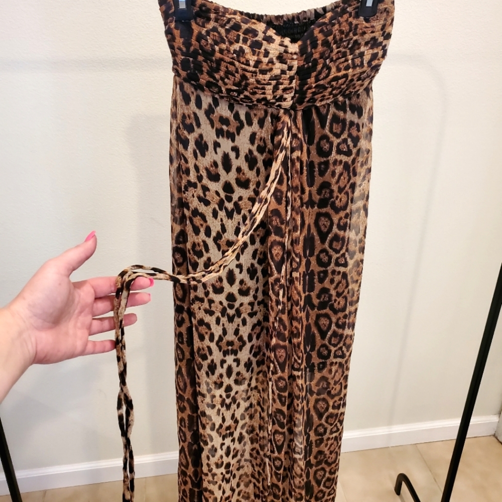 Strapless Leopard Print Maxi 🤎🖤